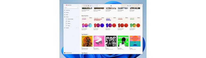 Apple выпустила новые приложения Apple Music, Apple TV и Apple Devices для Windows 11 