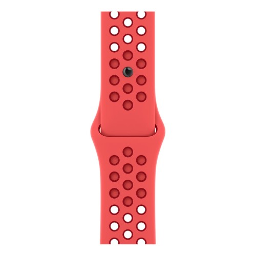 Apple Watch Nike Series 8, 41 мм корпус из алюминия цвета «тёмная ночь», спортивный ремешок Nike цвета «Bright Crimson/Gym Red»
