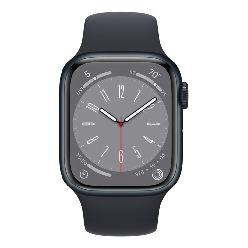 Apple Watch Series 8, 41 мм корпус из алюминия цвета «тёмная ночь», спортивный ремешок «тёмная ночь»