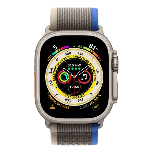 Apple Watch Ultra, 49 мм корпус из титана + ремешок Trail цвета «Blue/Gray»