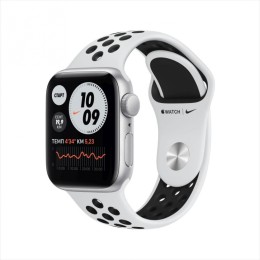 Apple Watch Nike SE, 40 мм, алюминий серебристого цвета, спортивный ремешок Nike цвета «чистая платина/черный»