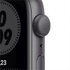 Apple Watch Nike SE, 44 мм, алюминий цвета «серый космос», спортивный ремешок Nike цвета «антрацитовый/чёрный»